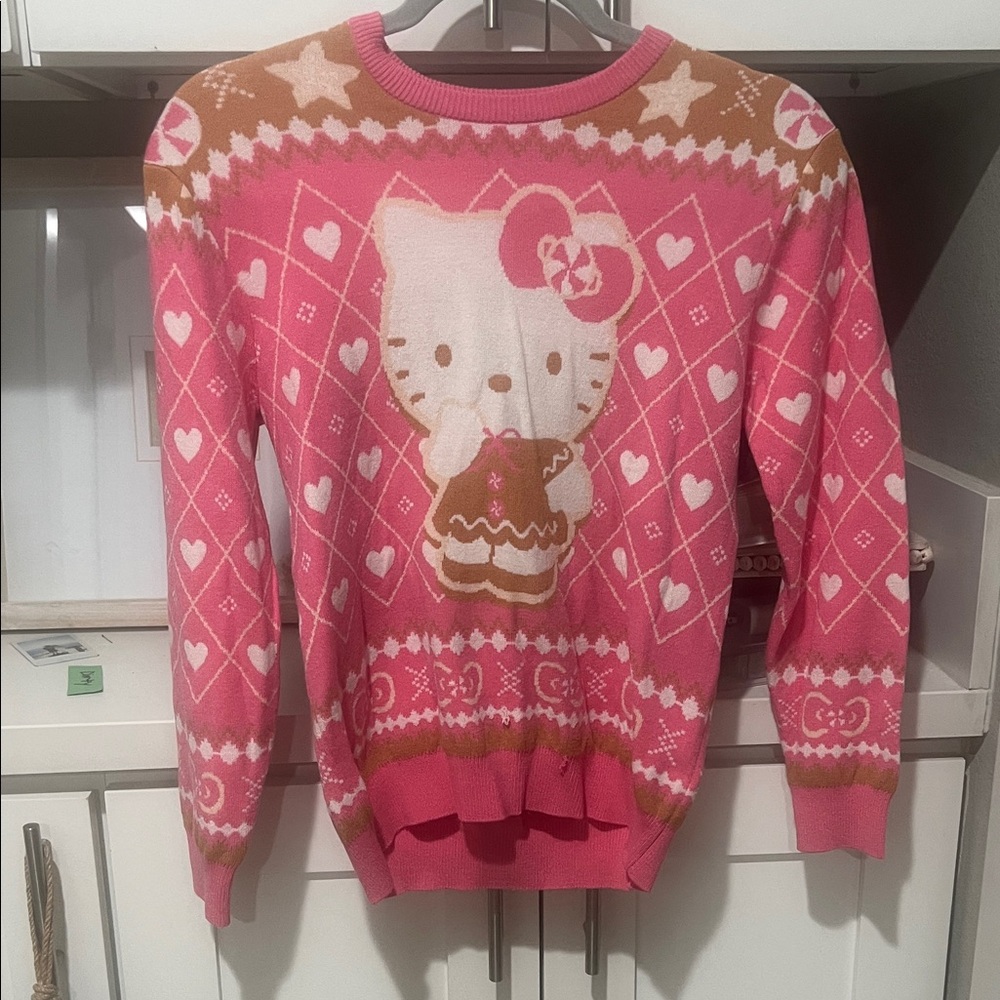 Hello Kitty Pink Knit Sweater - Youth Crewneck